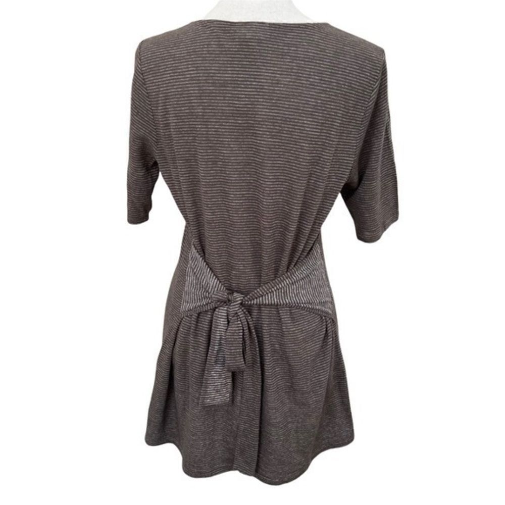 J. Jill Pure Women's Linen Blend brown Striped Tie Back Top Blouse Size S NWT